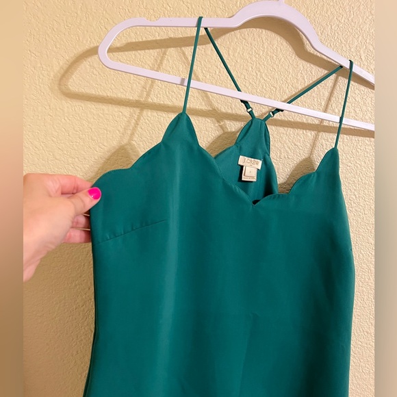 J. Crew scalloped Cami Green Size 2 - Picture 5 of 13